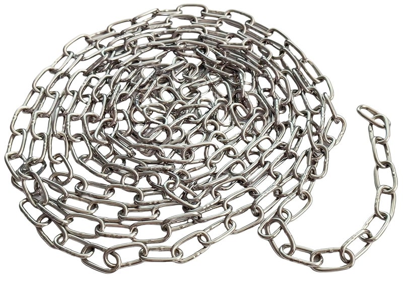 MTDELE 304 Stainless Steel Chain - Length 9.8Ft (3m) Thickness0.08“ (2mm) Metal Small Duty Chain Compatible with for Home Outdoor Camping Hanging Pet Chain - Image 1